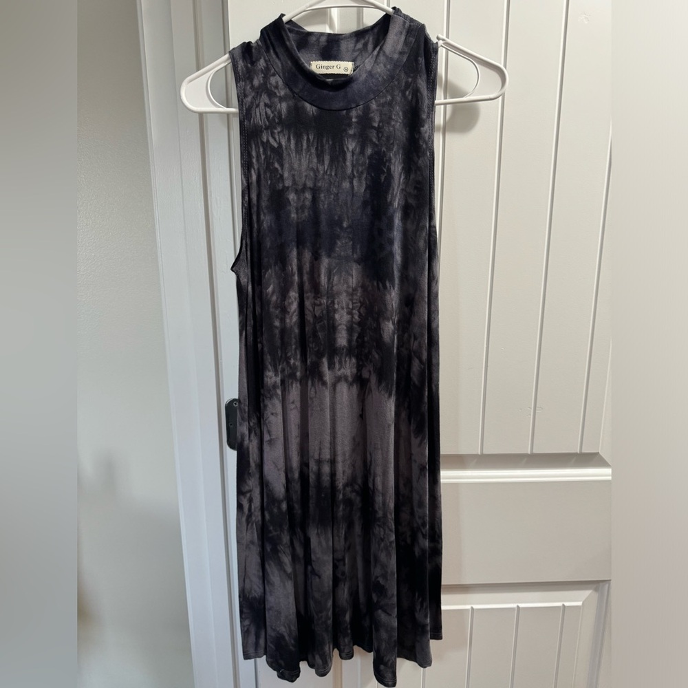 Black Tie Dye Tank Dress